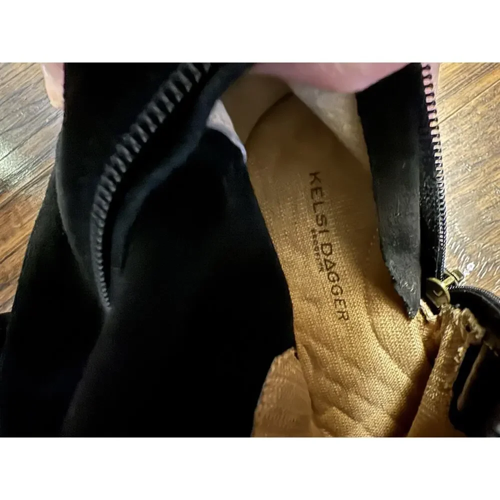 Kelsi Dagger BK Logan Black Tall Suede Boots Over The Knee Sz 6.5 Women’s